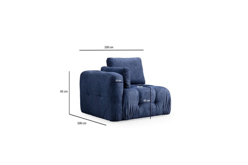 Yvara Soffa med Divan 4-sits - Blå - Möbler - Soffa - Divansoffa & schäslongsoffa - 4 sits soffa med divan