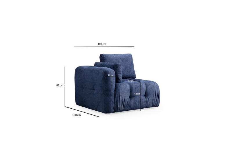 Yvara Soffa med Divan 4-sits - Blå - Möbler - Soffa - Modulsoffa - Komplett modulsoffa