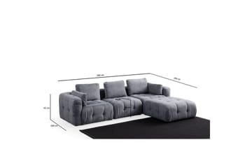 Yvara Soffa med Divan 4-sits - Grå - Möbler - Soffa - Divansoffa & schäslongsoffa - 4 sits soffa med divan