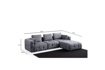 Yvara Soffa med Divan 4-sits - Grå - Möbler - Soffa - Divansoffa & schäslongsoffa - 4 sits soffa med divan