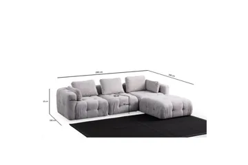 Yvara Soffa med Divan 4-sits - Ljusgrå - Möbler - Soffa - Divansoffa & schäslongsoffa - 4 sits soffa med divan