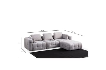 Yvara Soffa med Divan 4-sits - Ljusgrå - Möbler - Soffa - Divansoffa & schäslongsoffa - 4 sits soffa med divan
