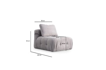 Yvara Soffa med Divan 4-sits - Ljusgrå - Möbler - Soffa - Modulsoffa - Komplett modulsoffa