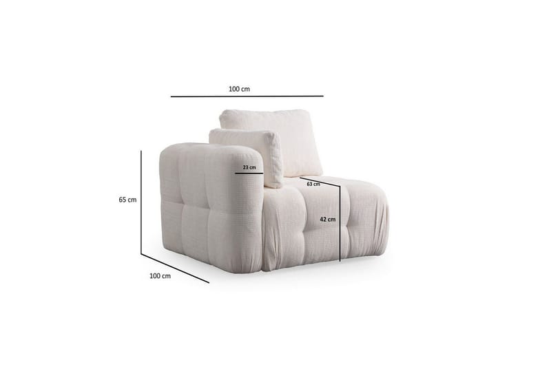Yvara Soffa med Divan 4-sits - Vit - Möbler - Soffa - Modulsoffa - Komplett modulsoffa