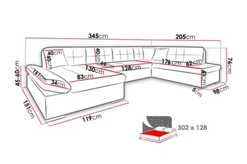Zumar Soffa med Divan och Schäslong 4-sits - Beige - Möbler - Soffa - Divansoffa & schäslongsoffa - 4 sits soffa med divan
