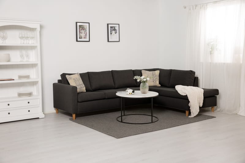 Divansoffa Yen 4-sits Höger - Mörkgrå - 4 sits soffa med divan - Divansoffa & schäslongsoffa