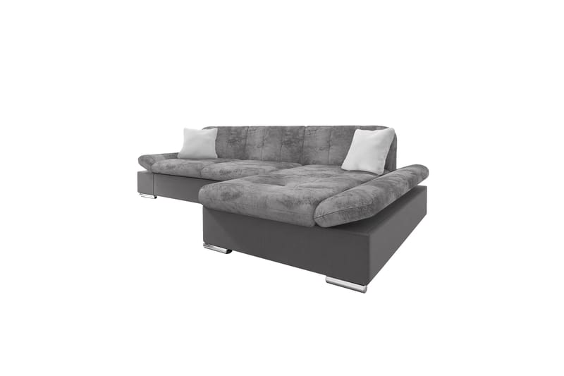 Djerra Bäddsoffa med Schäslong 3-sits i Sammet, Mörkgrå/Ljusgrå