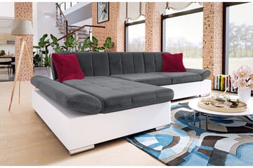 Djerra Soffa med Divan 3-sits - Vit/Mörkgrå/Röd - Möbler - Soffa - Skinnsoffa