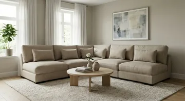 Dubai Hörnsoffa Extra Djup i Chenille - Brun - Möbler - Soffa - Hörnsoffa