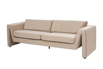 Durran Soffa 3-sits - Beige/Svart - Möbler - Soffa - Sammetssoffa