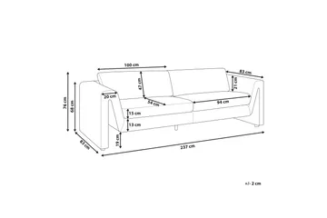 Durran Soffa 3-sits - Taupe/Svart - Möbler - Soffa - Sammetssoffa