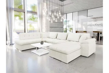 Dynir Soffa med Divan och Schäslong 4-sits - Vit - Möbler - Soffa - Divansoffa & schäslongsoffa - 4 sits soffa med divan