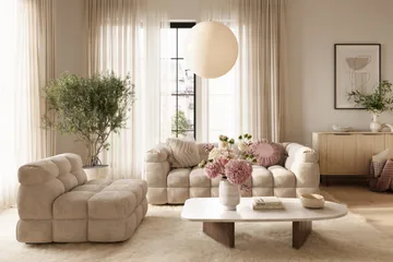 Elise 3-sits Bubblig Soffa - Beige - Möbler - Soffa - 3 sits soffa