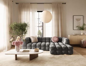 Elise 3-sits Bubblig Soffa med Divan Höger - Mörkgrå - Möbler - Soffa - Divansoffa & schäslongsoffa - 4 sits soffa med divan