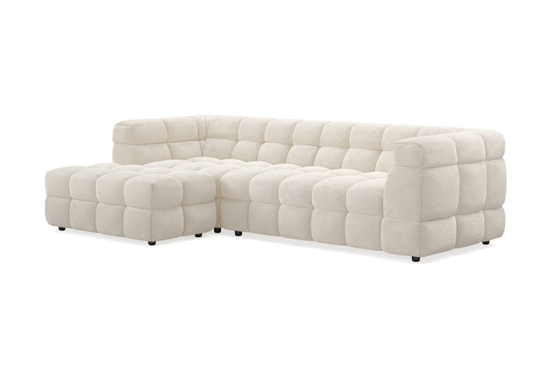 Elise 3-sits Bubblig Soffa med Divan Vänster - Beige Teddy - Möbler - Soffa - Divansoffa & schäslongsoffa - 4 sits soffa med divan
