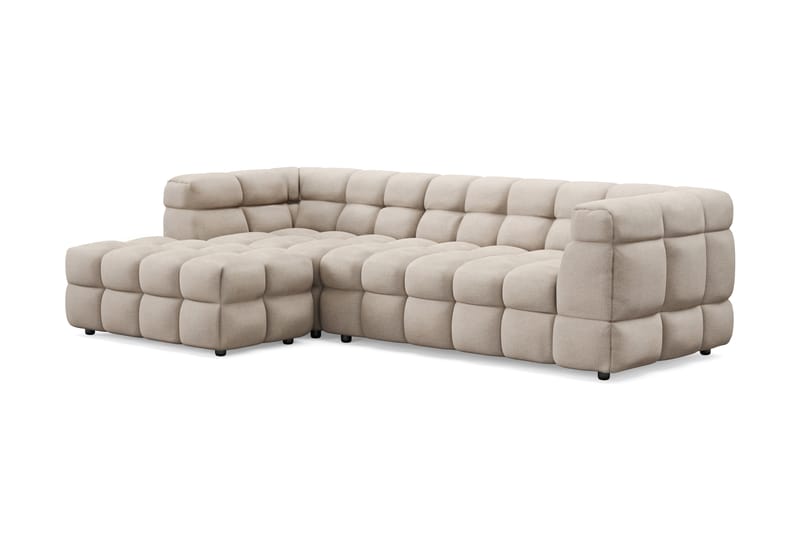 Elise 3-sits Bubblig Soffa med Divan Vänster - Beige - Möbler - Soffa - Divansoffa & schäslongsoffa - 4 sits soffa med divan