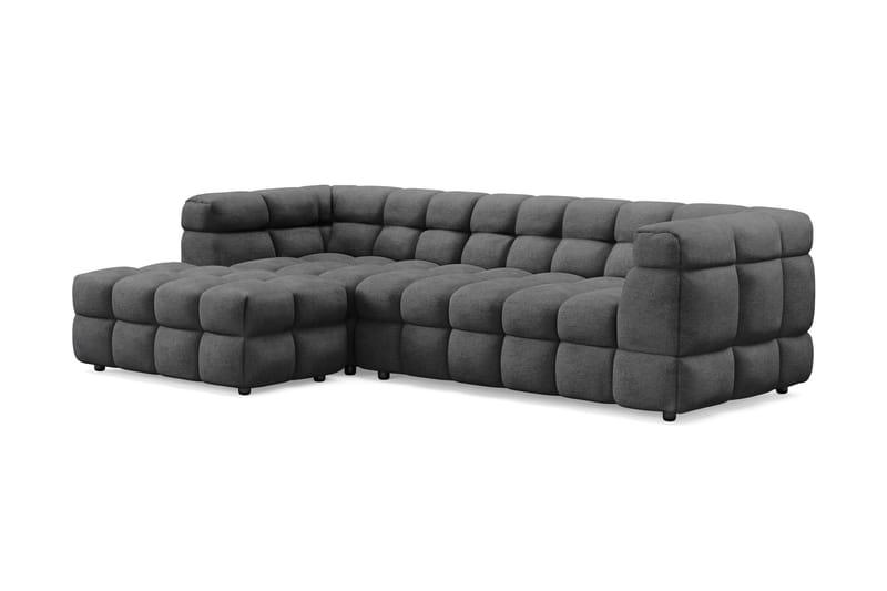 Elise 3-sits Bubblig Soffa med Divan Vänster - Mörkgrå - Möbler - Soffa - Divansoffa & schäslongsoffa - 4 sits soffa med divan