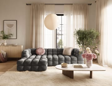 Elise 3-sits Bubblig Soffa med Divan Vänster - Mörkgrå - Möbler - Soffa - Divansoffa & schäslongsoffa - 4 sits soffa med divan