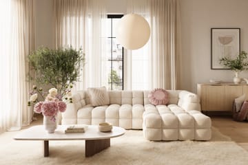 Elise 4-sits Bubblig Soffa med Divan Höger - Beige Teddy - Möbler - Soffa - Divansoffa & schäslongsoffa - 4 sits soffa med divan