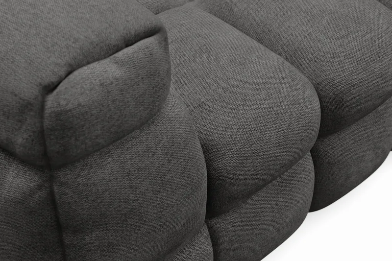 Elise 4-sits Bubblig Soffa med Divan Höger - Mörkgrå - Möbler - Soffa - Divansoffa & schäslongsoffa - 4 sits soffa med divan