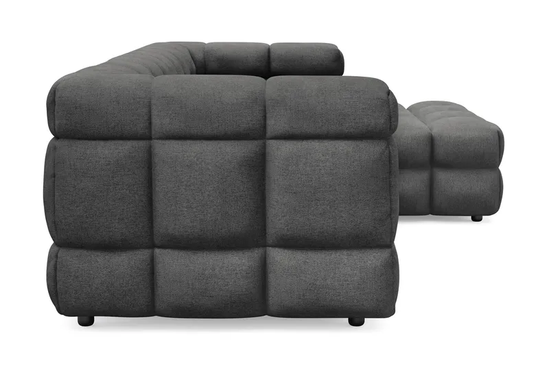 Elise 4-sits Bubblig Soffa med Divan Höger - Mörkgrå - Möbler - Soffa - Divansoffa & schäslongsoffa - 4 sits soffa med divan