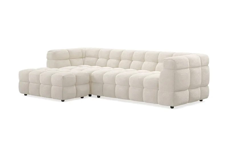 Elise 4-sits Bubblig Soffa med Divan Vänster - Beige - Möbler - Soffa - Divansoffa & schäslongsoffa - 4 sits soffa med divan