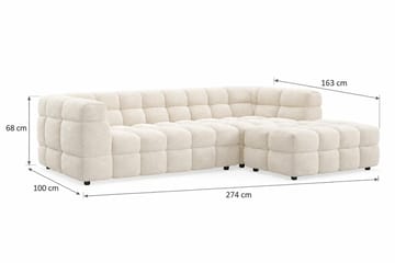 Elise 4-sits Högervänd L-formad Bubblig Divansoffa 274 cm i Bouclé - Gräddvit - Möbler - Soffa - Divansoffa & schäslongsoffa - 4 sits soffa med divan