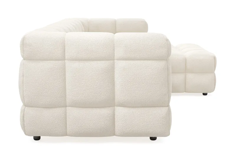 Elise 4-sits Högervänd L-formad Bubblig Divansoffa 274 cm i Bouclé - Gräddvit - Möbler - Soffa - Divansoffa & schäslongsoffa - 4 sits soffa med divan