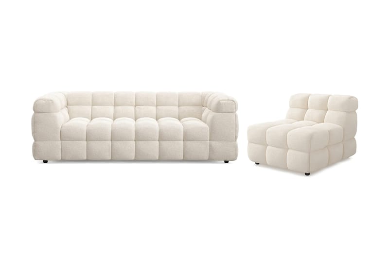 Elise Bubblig Soffgrupp 3-sits Soffa + Fåtölj, Beige