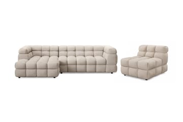 Elise Bubblig Soffgrupp 4-sits Divansoffa Vänster + Fåtölj - Beige - Möbler - Soffa - Soffgrupp