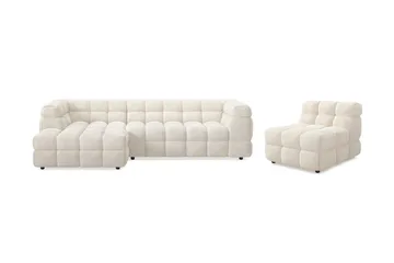 Elise Bubblig Soffgrupp 4-sits Divansoffa Vänster + Fåtölj - Beige - Möbler - Soffa - Soffgrupp
