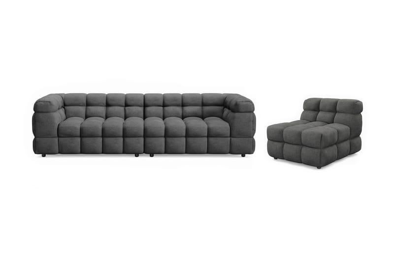 Elise Bubblig Soffgrupp 4-sits Soffa + Fåtölj - Mörkgrå - Möbler - Soffa - Soffgrupp
