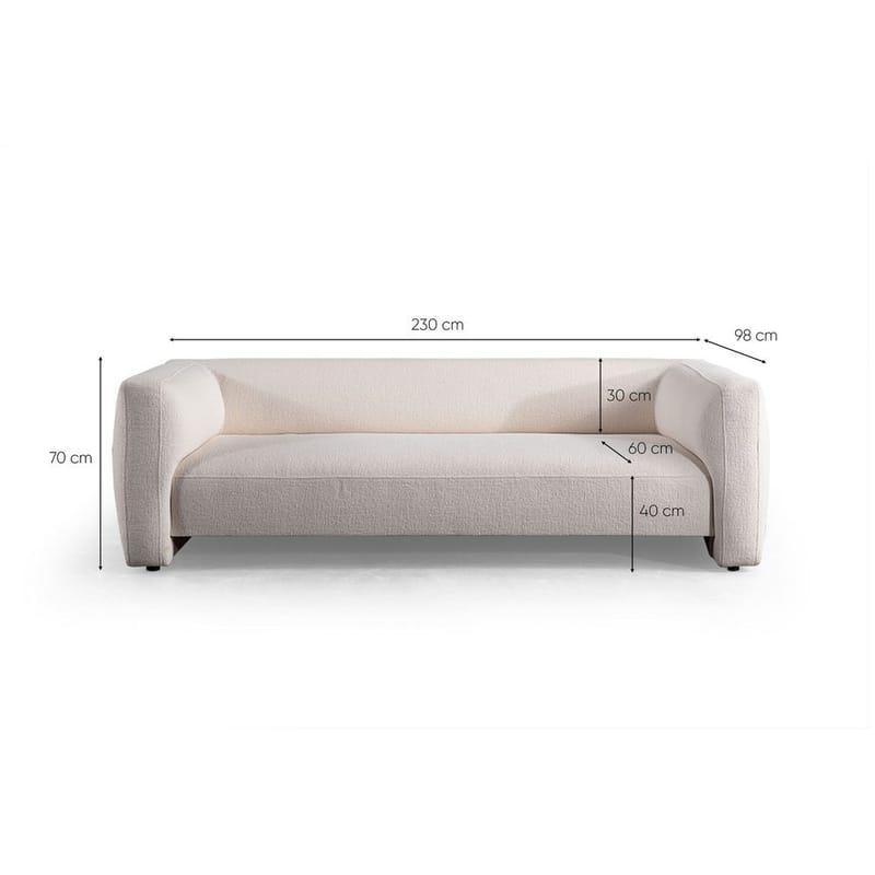 Elvaris 3-sits Soffa - Vit - Möbler - Soffa - 3 sits soffa