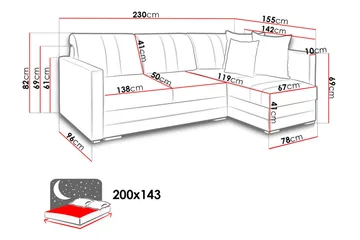 Ericka 4-sits Bäddsoffa - Grå - Möbler - Soffa - Skinnsoffa
