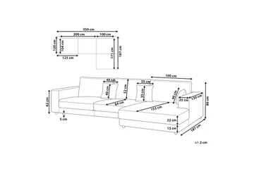 Ersi Hörnsoffa 4-sits - Grå/Svart - Möbler - Soffa - Hörnsoffa - Hörnsoffa med divan