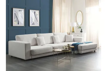 Ersi Hörnsoffa 4-sits - Vit/Svart - Möbler - Soffa - Hörnsoffa - Hörnsoffa med divan