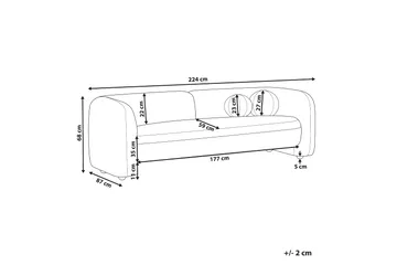 Fabion Soffa 3-sits - Cream - Möbler - Soffa - Sammetssoffa