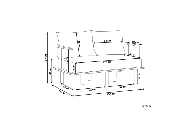 Fadey Soffa 2-sits - Grön/Ljust trä - Möbler - Soffa - 2 sits soffa