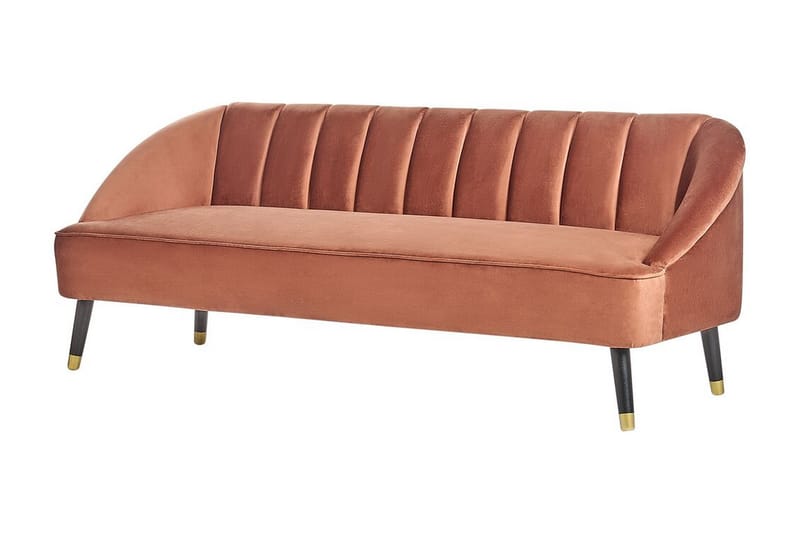 Farrin Soffa 3-sits - Brun/Svart/Guld - Möbler - Soffa - Sammetssoffa
