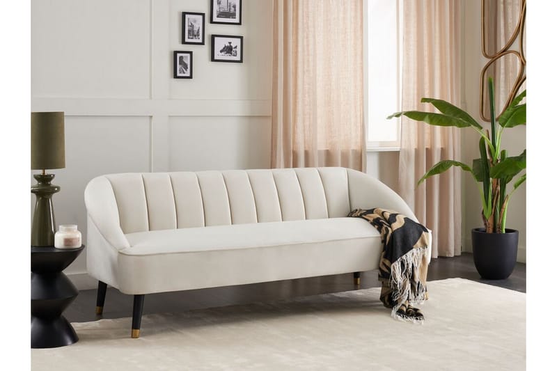 Farrin Soffa 3-sits - Vit/Svart/Guld - Möbler - Soffa - Sammetssoffa