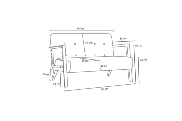 Finegard 2-sits Soffa - Brun - Möbler - Soffa - 2 sits soffa