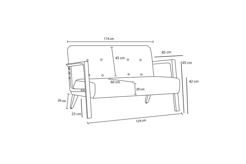 Finegard Soffa 2-sits - Creme - Möbler - Soffa - 2 sits soffa