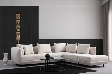 Floransa 4-sits Soffa med Divan - Vit - Möbler - Soffa - Divansoffa & schäslongsoffa - 4 sits soffa med divan