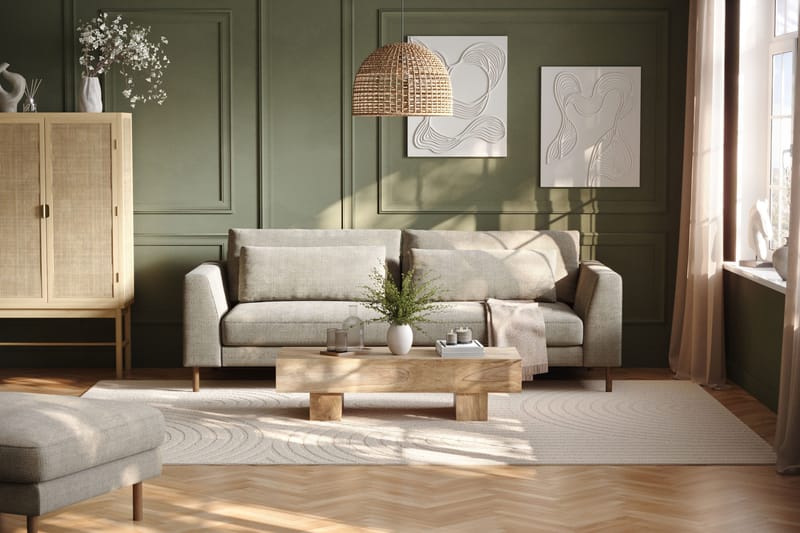 Florenz 3-sits Soffa i Chenille - Grå / Beige - Möbler - Soffa - 3 sits soffa