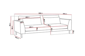 Florenz 3-sits Soffa i Chenille - Grå / Beige - Möbler - Soffa - 3 sits soffa