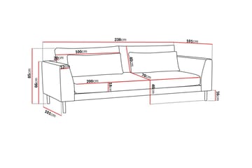 Florenz 3-sits Soffa i Chenille - Grå / Beige - Möbler - Soffa - 3 sits soffa