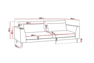 Florenz 3-sits Soffa i Chenille - Grå / Beige - Möbler - Soffa - 3 sits soffa