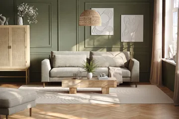 Florenz 3-sits Soffa i Chenille - Grå / Beige - Möbler - Soffa - 3 sits soffa