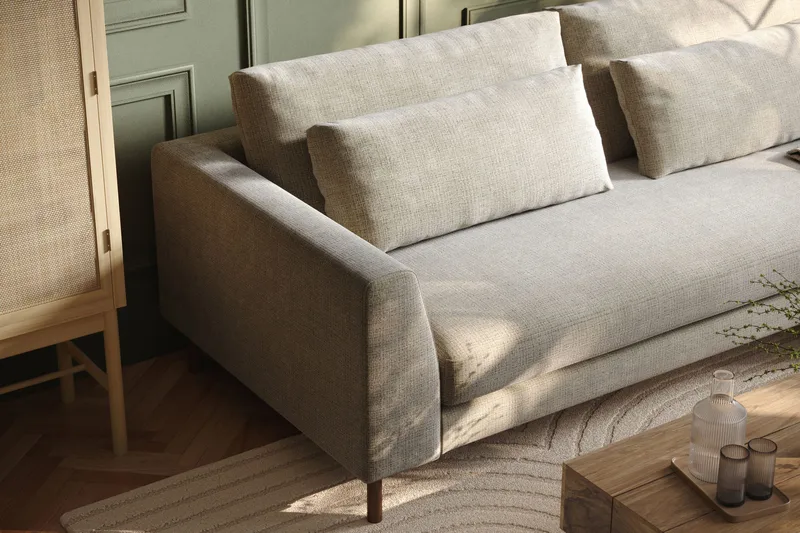 Florenz 3-sits Soffa i Chenille - Grå / Beige - Möbler - Soffa - 3 sits soffa