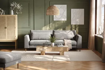 Florenz 3-sits Soffa i Chenille - Ljusgrå - Möbler - Soffa - 3 sits soffa